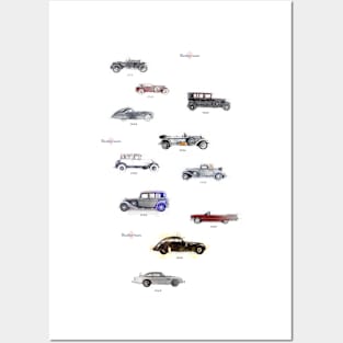 retro cars Posters and Art